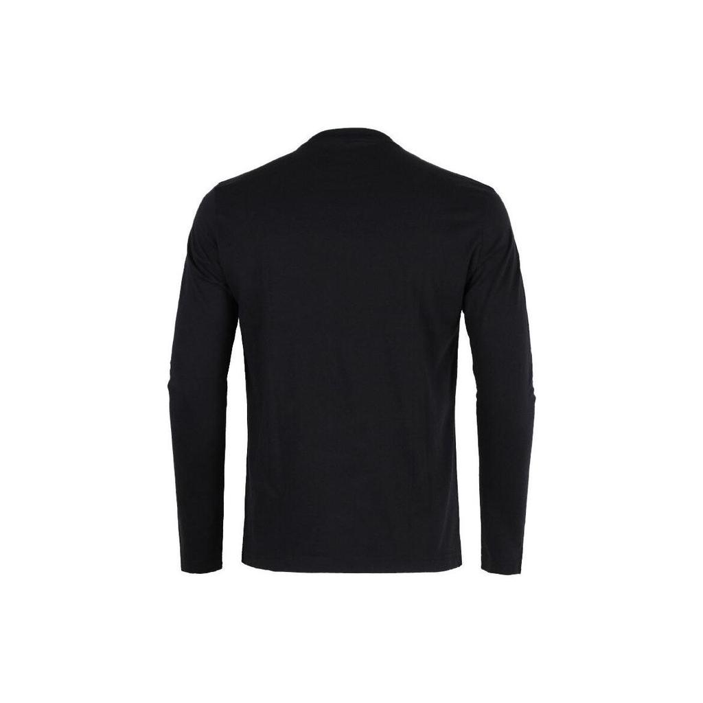 Emporio Armani FW22 EA7 Series Logo Print Crew Neck Long Sleeve T-Shirt Men Tops Black 6ZPT24-PJM9Z-1200