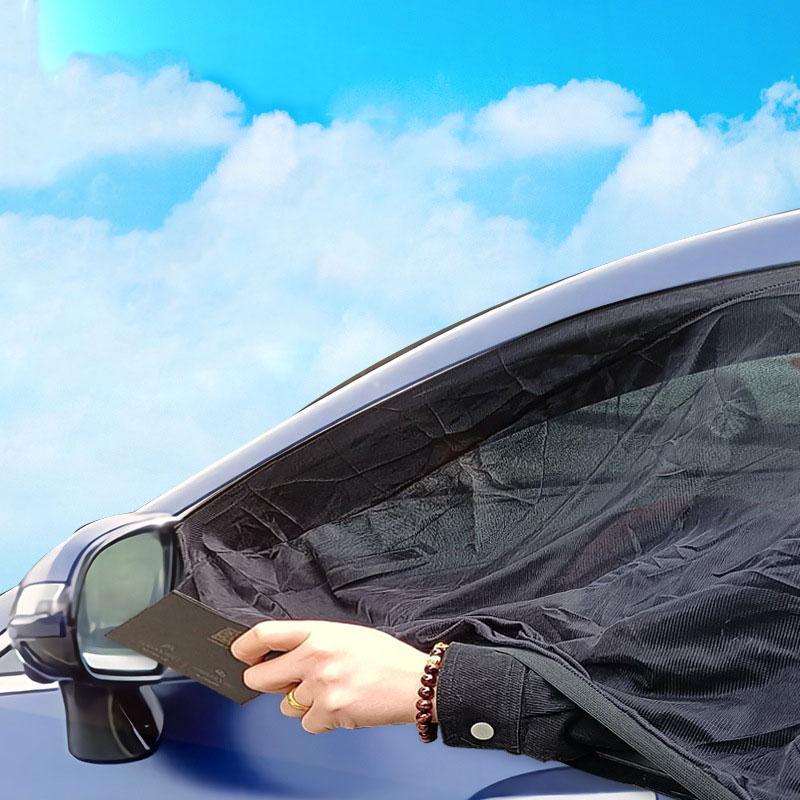 Houseeker 2pcs Mesh Car Side Window Net Auto Sun Visor Protector Mosquito Window Net Anti Insect Fly Screen Curtain