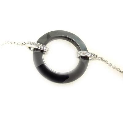 [K6614] - Silberarmband 'Sissi' schwarze Keramik