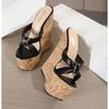 Summer Super High Heels Wedges Heel Women Slippers Fashion Open Toe Platform Sandals  Party Shoes