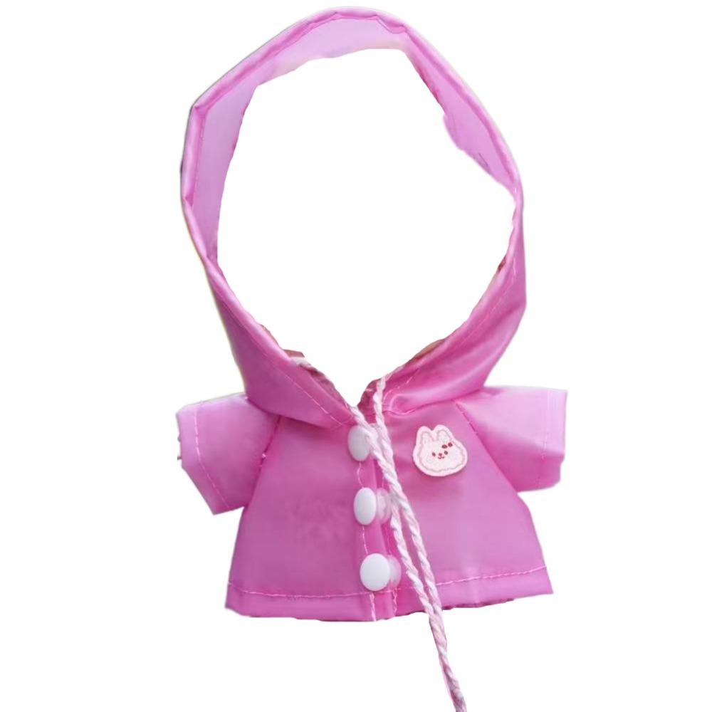 

Плащ с капюшоном, плюшевая кукла Лабубу, одежда для животных, пончо, мини-одежда для хлопковой куклы, игрушки для детей, девочек розовый