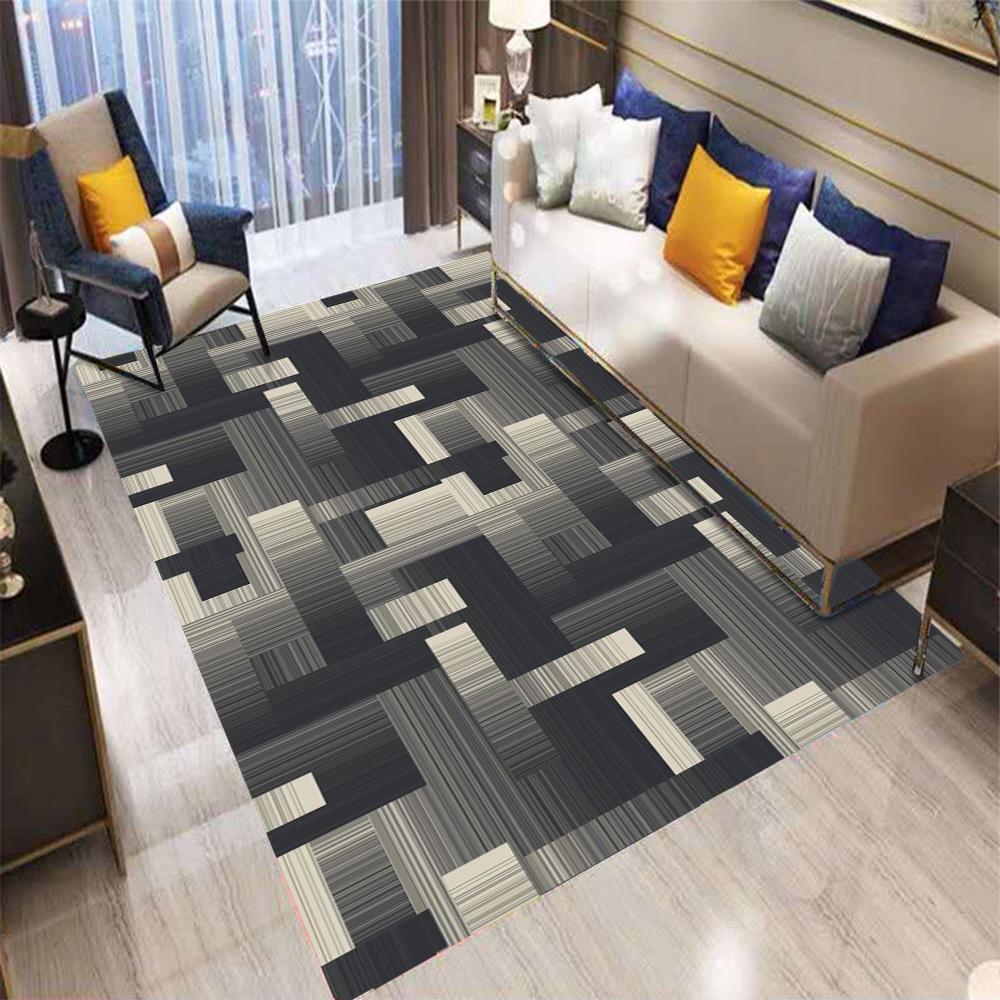 Retro Color Plaid Cowboy Carpet Living Room Bedroom Balcony Sofa Table Entrance Rug Non-slip Machine Washable Home Mat Decor