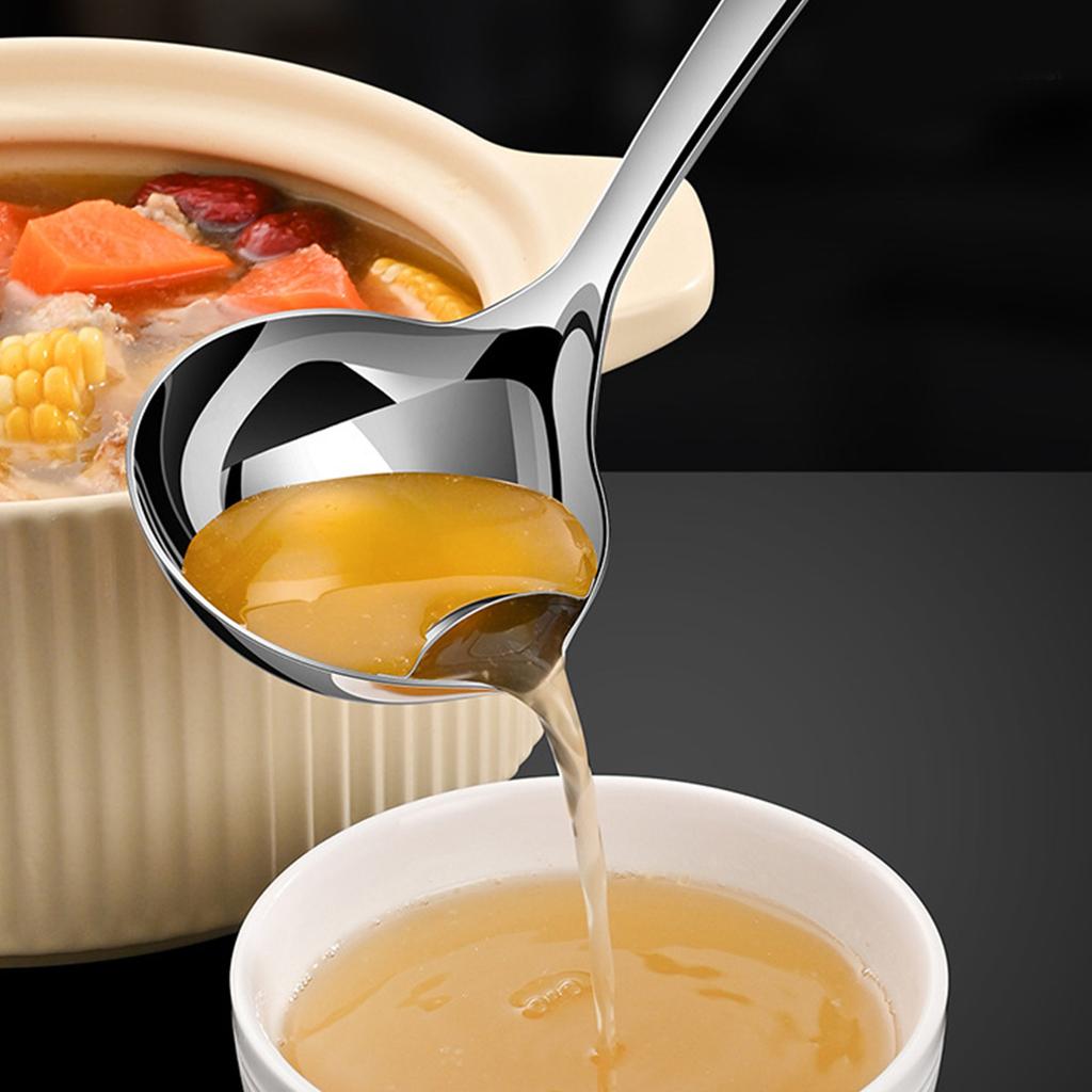Functional 316 Stainless Steel Ladles with Fine Meshes Oil Filter Spoon for Easy Oil and Fat Removal in Cooking