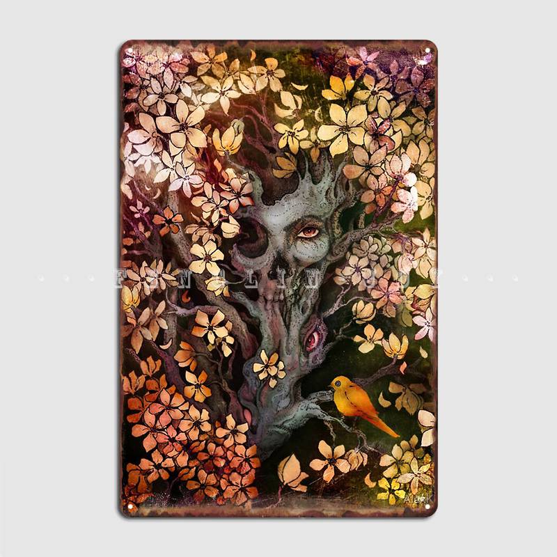

Orange Bird Metal Sign Club Living Room Decoration Plates Tin Sign Posters