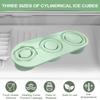 Leeseph Cylinder Ice Cube Tray for Stanley Cup Tumbler, Collapsible Reusable Silicone Ice Molds 3-Grid for Drink Juice Coffee