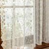 1 Stück NAPEARL Französische Landschaft Blumenstickerei Transparenter Vorhang, Wellen-Spitzen-Durchscheinender Vorhang für Wohnzimmer Schlafzimmer Heimdekoration