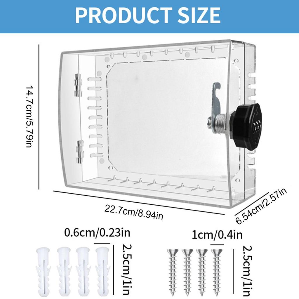 Thermostat Lock Box Heavy Duty Wall-Mounted Guard Lock Box for Thermostat on Wall for Home Office Restaurant Hotel School
