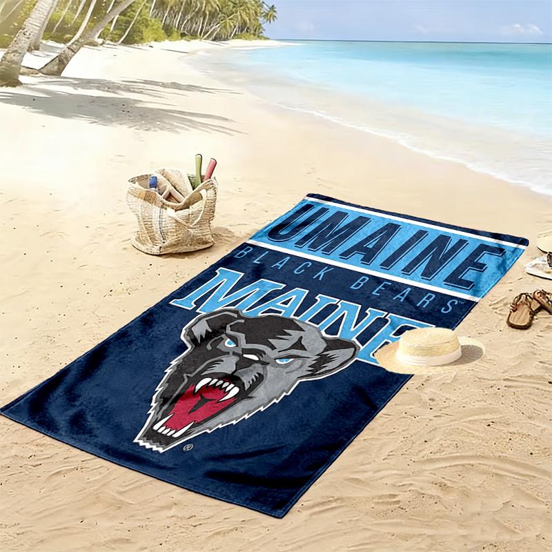 Asciugamano da Spiaggia Stampa Maine Black Bears, Asciugamano Grande Morbido Asciugatura Rapida per Spiaggia Campeggio Nuoto