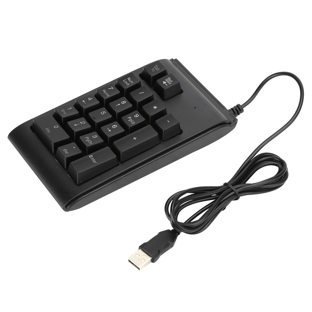 Backlit Keypad USB Wired Numeric 19‑Key Keyboard Mechanical Feel Tricolor Breathing Black(Black )