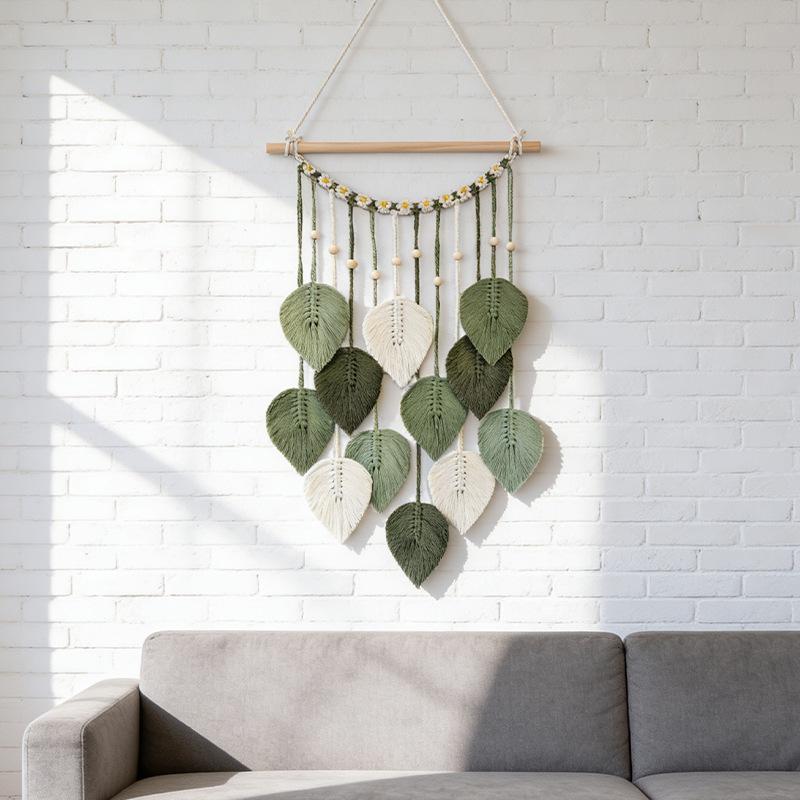 Hand-Woven Leaf Tapestry Wall Hanging for Home Décor