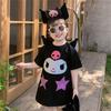Girls Summer Cartoon Print Dress Sweet Babydoll Collar Toddler Dress