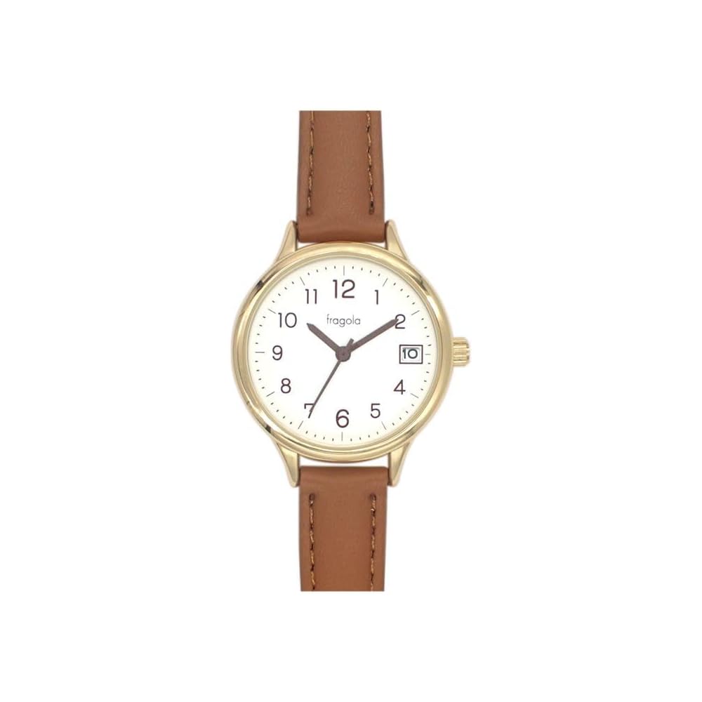 Fragola Basic Date Watch N03223S-1 Brown Leather Strap Men s Wristwatch