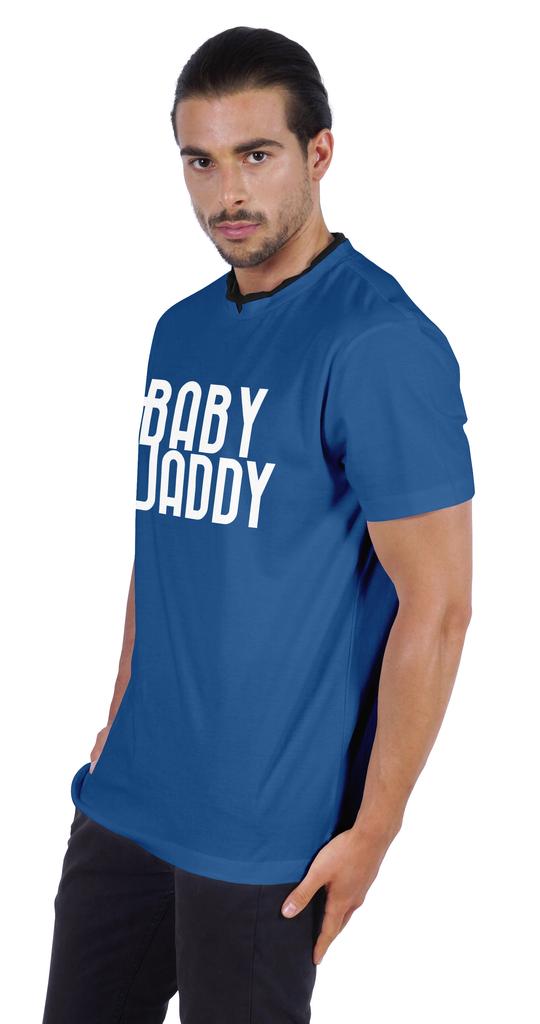 Inkmeso Men  s Graphic Quote   Baby Daddy   Tshirt For Dads Round Neck with V Cut