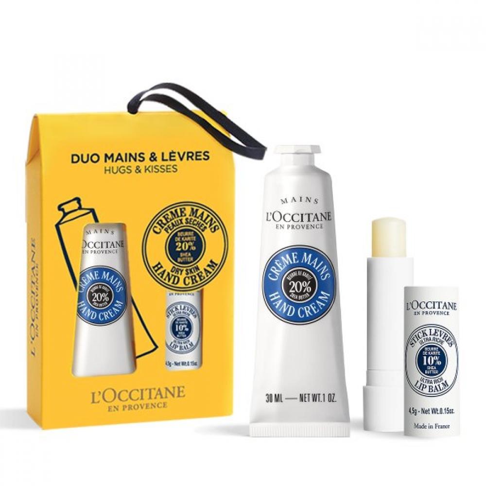 L Occitane Shea Butter Hand Cream Lip baLm Duo Karite Confort Single option