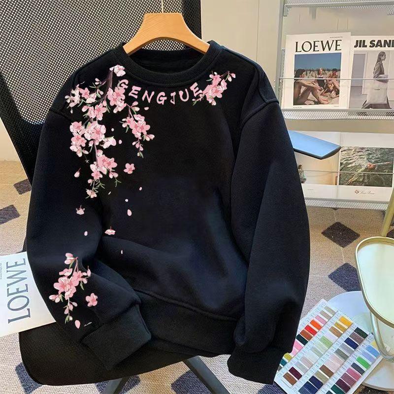 

Тяжелый американский свитер мужской осенний и зимний свободный бархатный утолщенный универсальный женский с круглым вырезом повседневный пуловер с длинными рукавами S