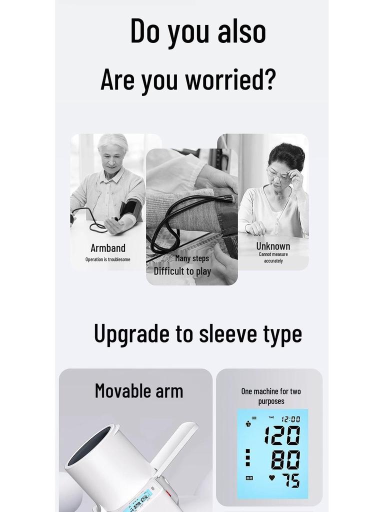 Upper Arm Electronic Voice Blood Pressure Monitor with Cuff