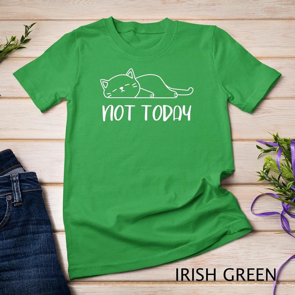 Nope, Not Today Funny Lazy Cat Meme T-Shirt Unisex T-shirt 4 L