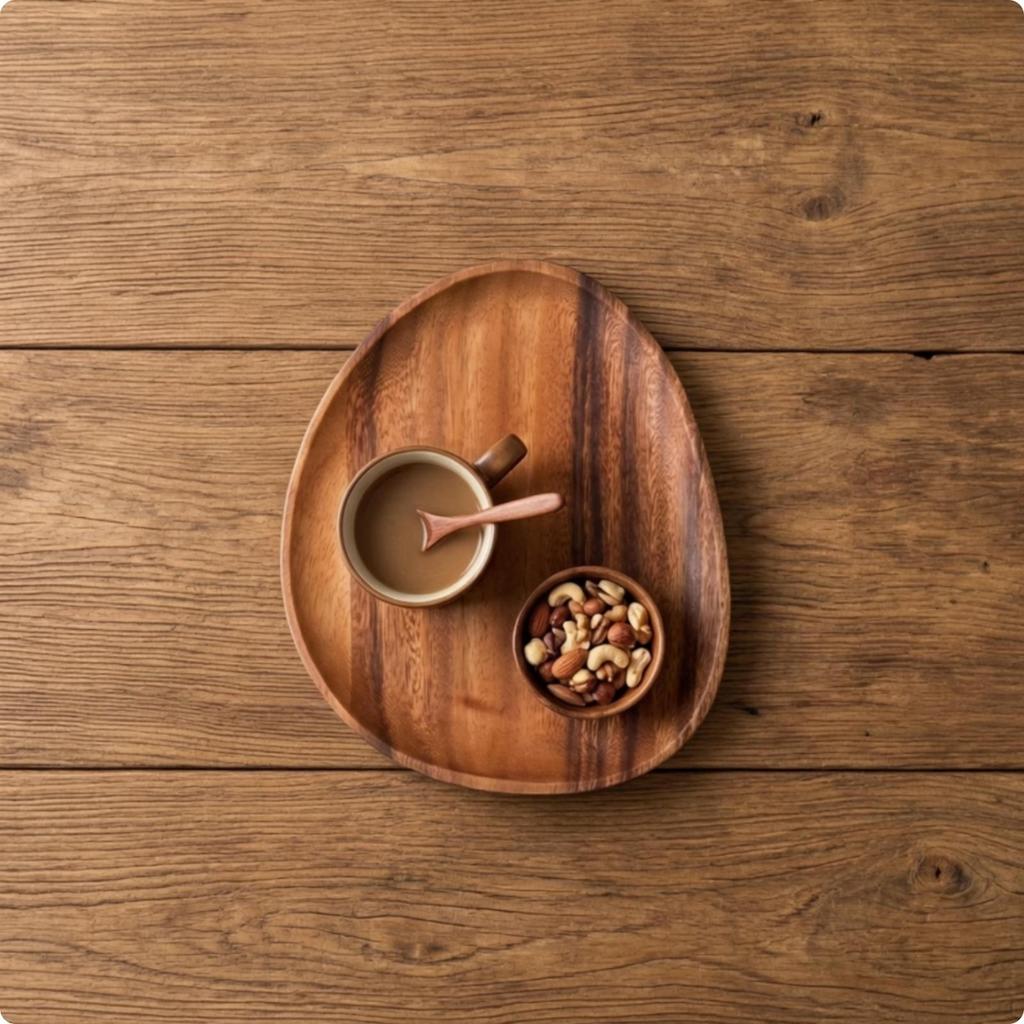 Versatile Wooden Serving Tray | Smooth Polished Surface, Acacia Wood Tray, for Tabletop Styling