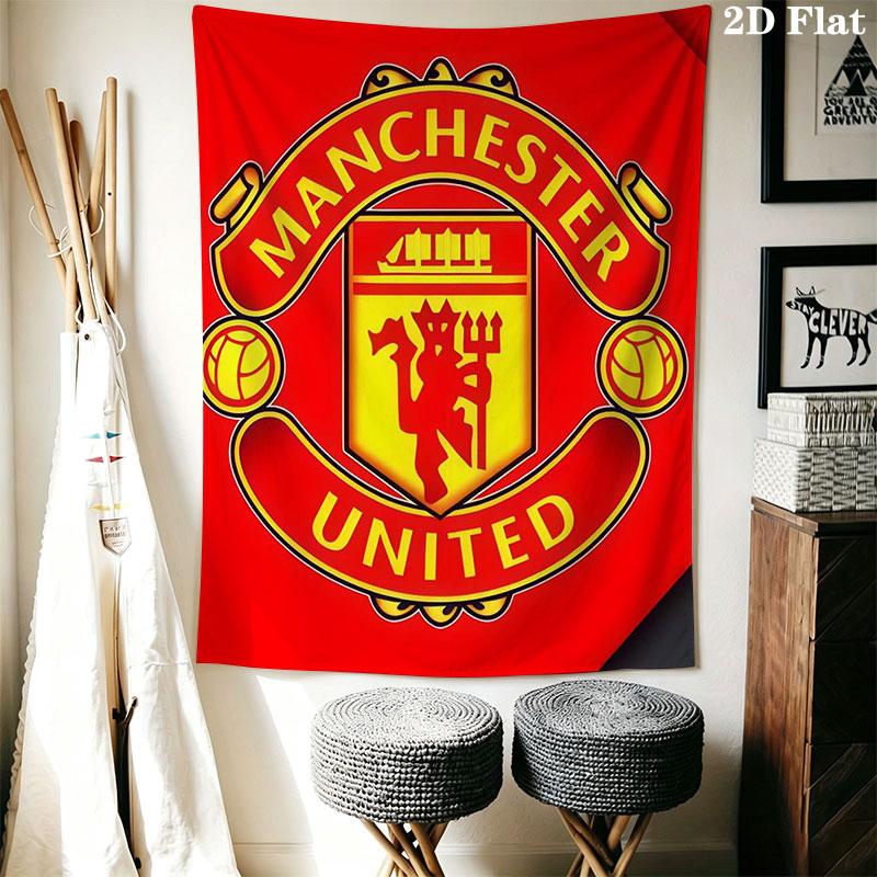 Man Utd G Wall Hanging Printed Fabric Blanket Decorative Tapestries for Bedroom Living Room Home Decor