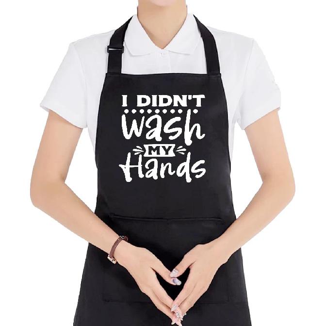 Funny Aprons for Men with 2 Pockets - I Didn t Wash My Hands, Waterproof Adjustable Bib Apron for Cooking Kitchen Grilling Grill BBQ Dishwashing,