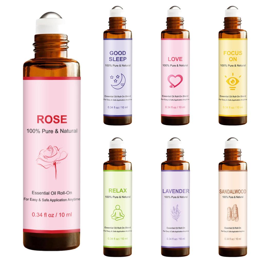 10ML Essential Oil Roll On for Relaxation Aromatherapy Roller Bottle Travel Size Skin Safe Essential Oils for Women Men for Self Care Gifts