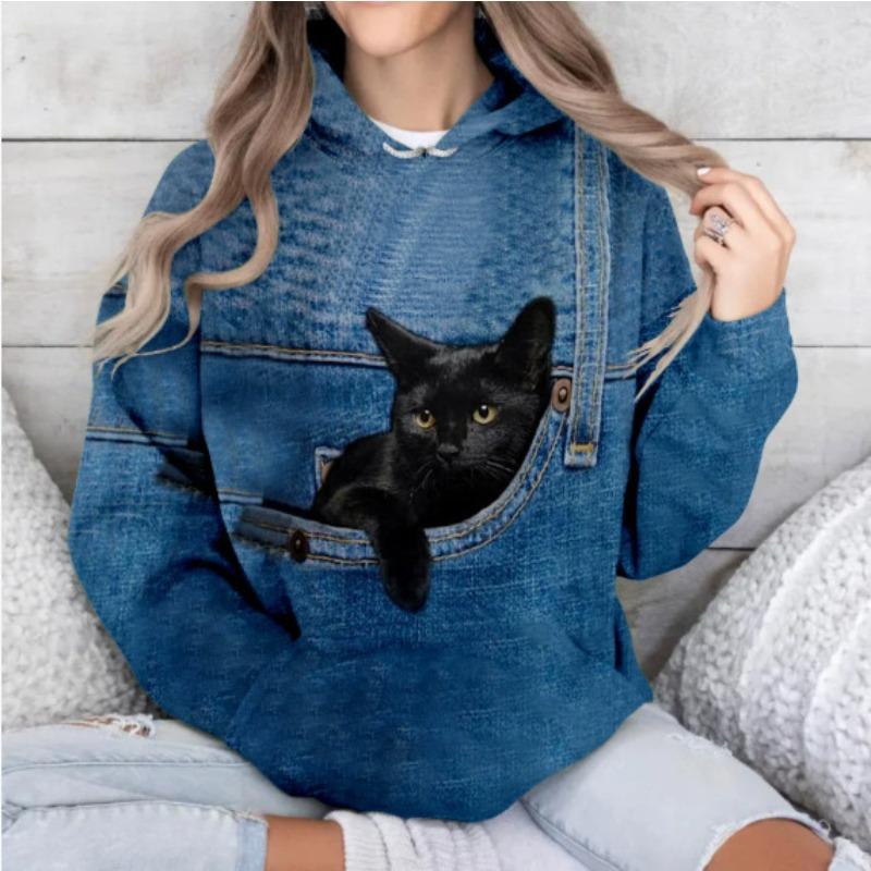 Women's Autumn and Winter 3D Printed Hooded Fashion Versatile Trend Breathable Casual Hoodies & Sweatshirts (women’s)