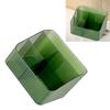 Desktop Storage Box Trapezoidal Organizer PP Plastic Sorting Case for Makeup Cosmetic Brush 4 Grids Green