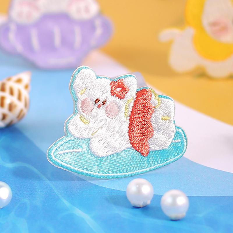 Self-Adhesive Cute Cute Pet Embroidery Cloth Sticker Cartoon Bag Hand Account Decoration Sticker Children'S Clothes Hole Repair Subsidy Sticker