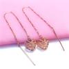 Purple Gold Color Gold Brushed Hollow Love Earphone Fashion Simple Temperament Rose Gold Plated Ear Jewelry
