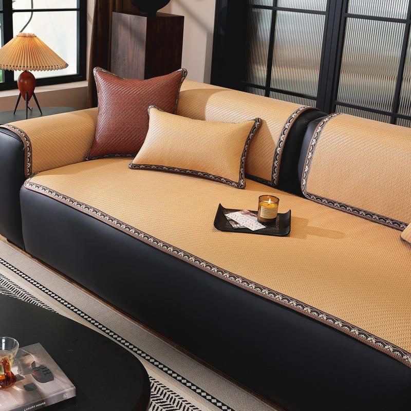 High-End Rattan Mat Sofa Cushion Summer Non-Slip Mat Cushion Summer Cool Ice Rattan Mat Sofa Cushion Cover
