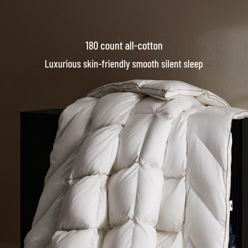 Luolai 95% Washed White Goose Down Winter Duvet, 180TC Cotton Shell