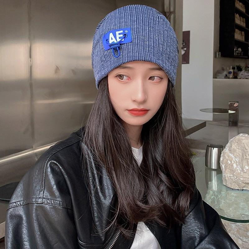 New Style Big Head Circumference Pile Hat for Men Spring and Autumn Pullover Cap Baotou Knitted Hat Hip Hop Cold Hat Woolen Hat for Women