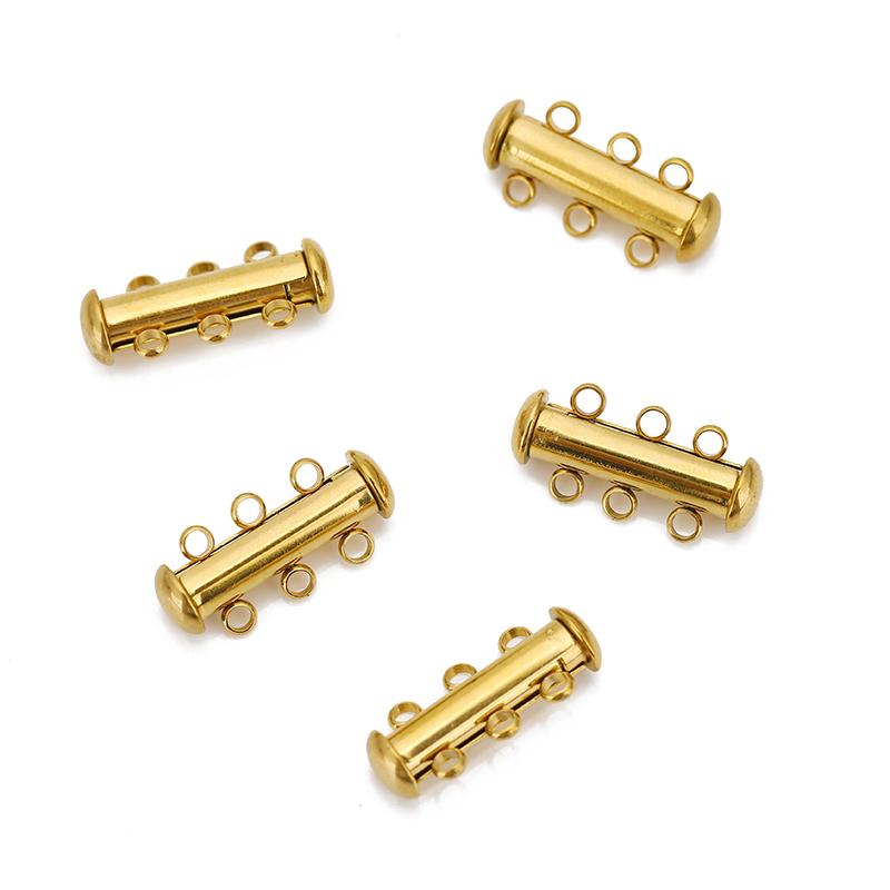 2pcs Never Fade Stainless Steel Slide Tubes Lock Clasps Magnetic Connectors Layering Clasps For Necklace Bracelet Jewelry Making