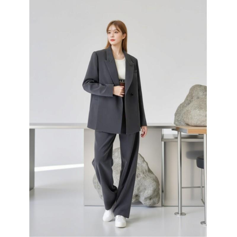 Women's Autumn Suit Set Simple Casual and Comfortable Jacket + Pants Two Piece Set