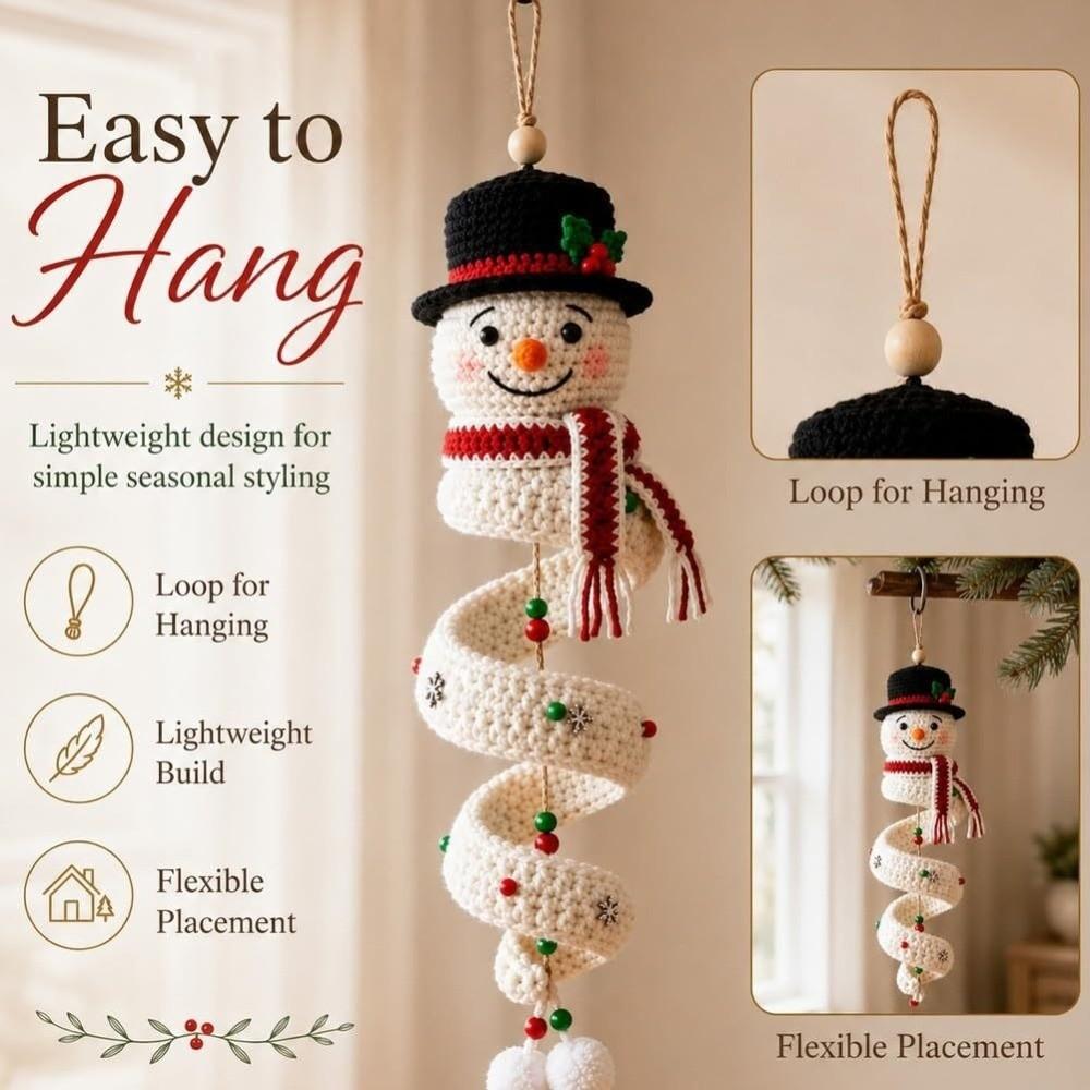 Soft‑Yarn Snowman Spiral Crochet DIY Kit Handmade Gift DIY Crochet Santa Claus Decor Holiday Party