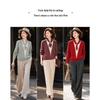 Women's Elegant Mock Layer Knit Sweater with Scarf Collar