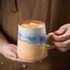 Retro Ceramic Coffee Mug - Large Capacity Coarse Pottery Water and Beer Cup, Light Luxury Design for Home or Office Use