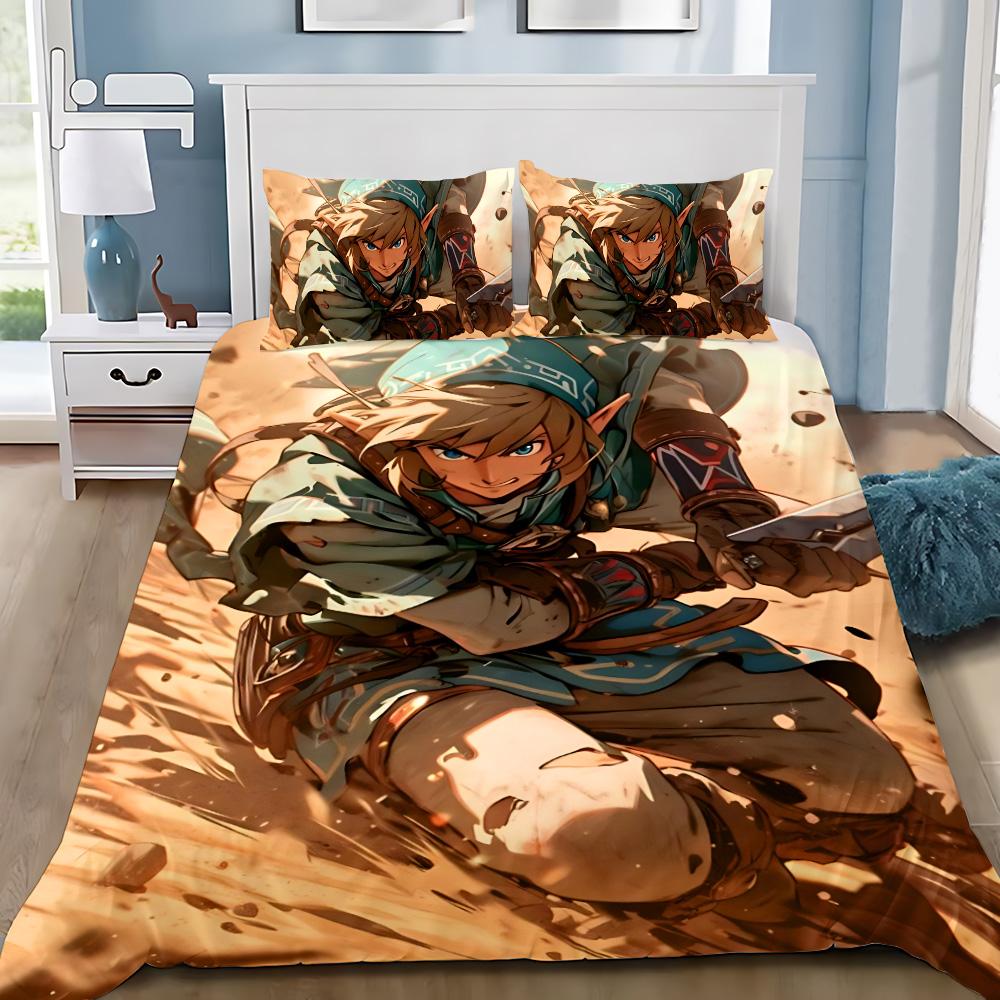 

Горячие Игры Z-Zeldas of Legends Пододеяльник Наволочка Принт игровой сцены Постельный комплект Взрослый Мальчик Украшение спальни Односпальный Двуспальный Размер 135x200cm-2pcs