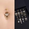 Elegant Belly Navel Stud Stainless Steel Navel Button Butterfly Chain Navel Ring  Seaside