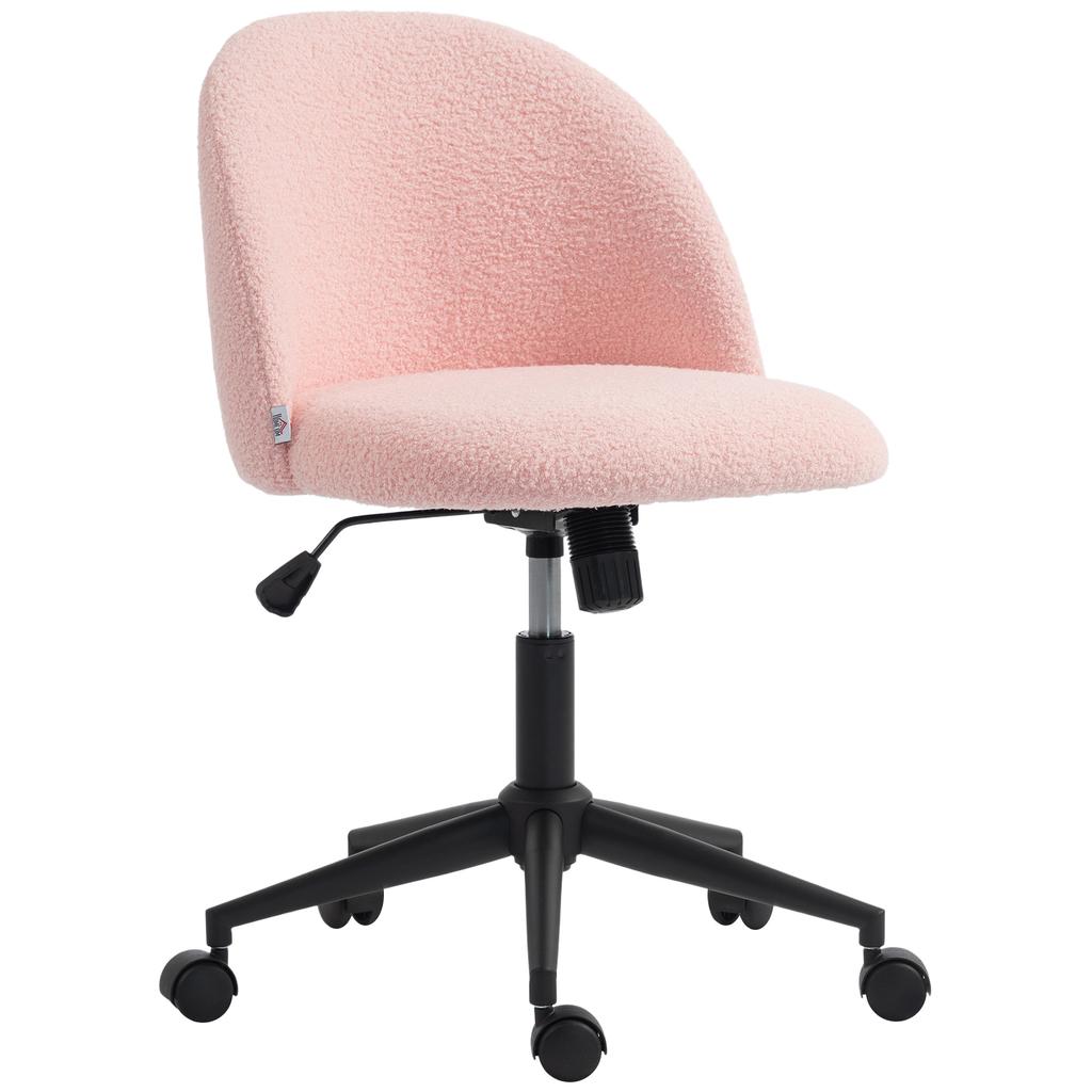 Ergonomic Office Chair, Height Adjustable, Casters, Pink