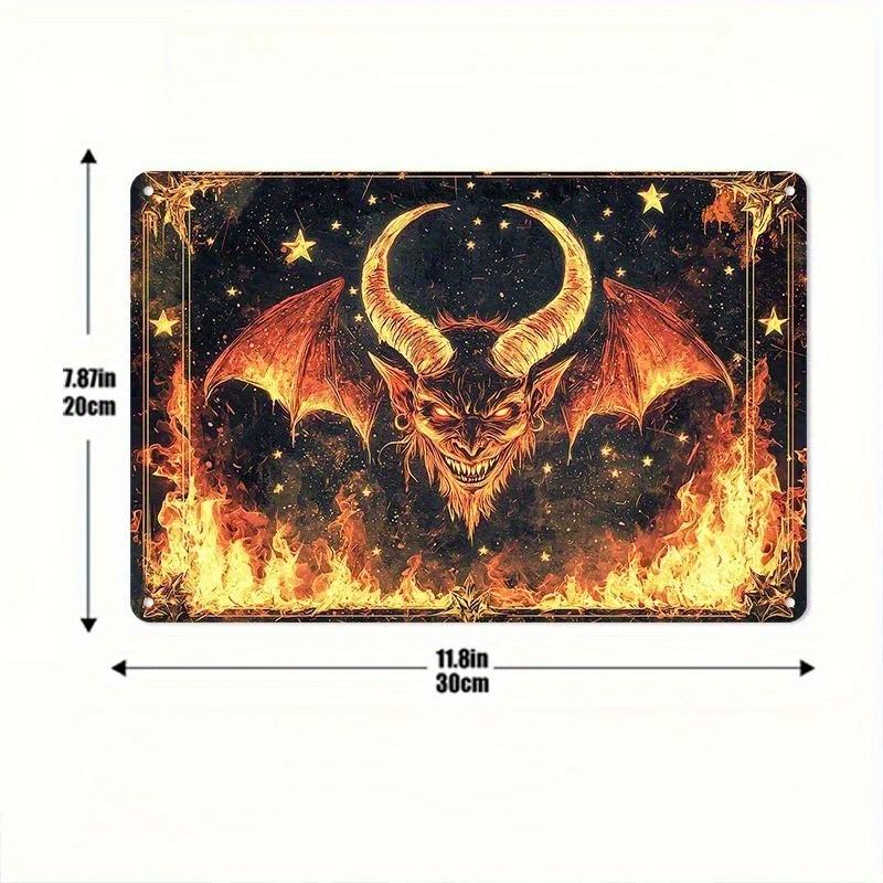 2d Flat 30*20cm, Fire Dragon Design Wooden Sign, Wall Mounted Decorative Art, Artistic Style, for Home, Kitchen, Garden, Bedroom, Bar Decor.