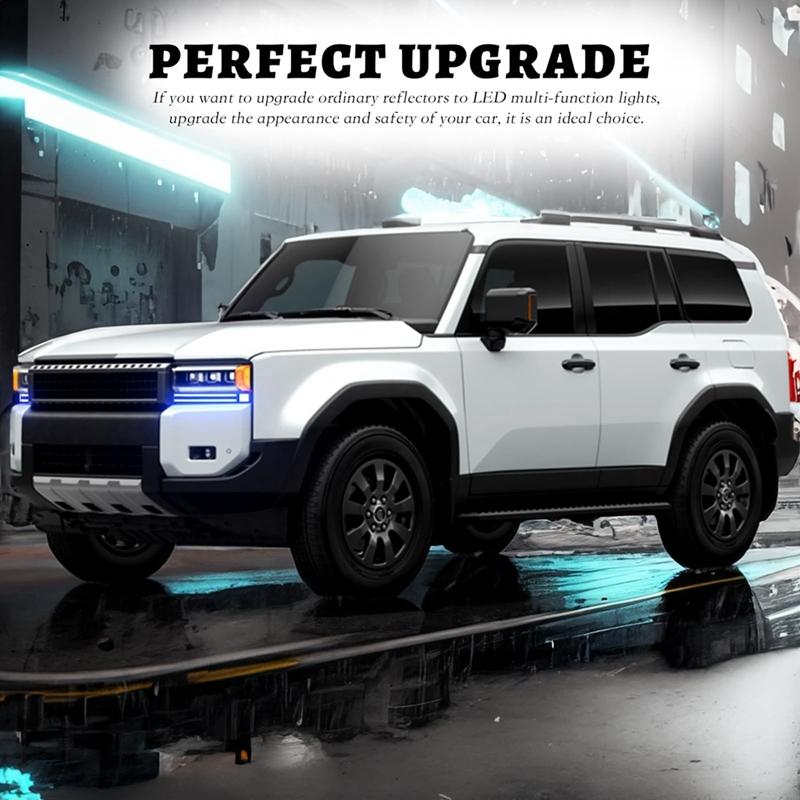 A58X-LED Daytimes Running Light For Toyota Prado LC250 Land Cruiser 250 2024 2025 Fog Light White DRL Amber Turn Signal Lamp