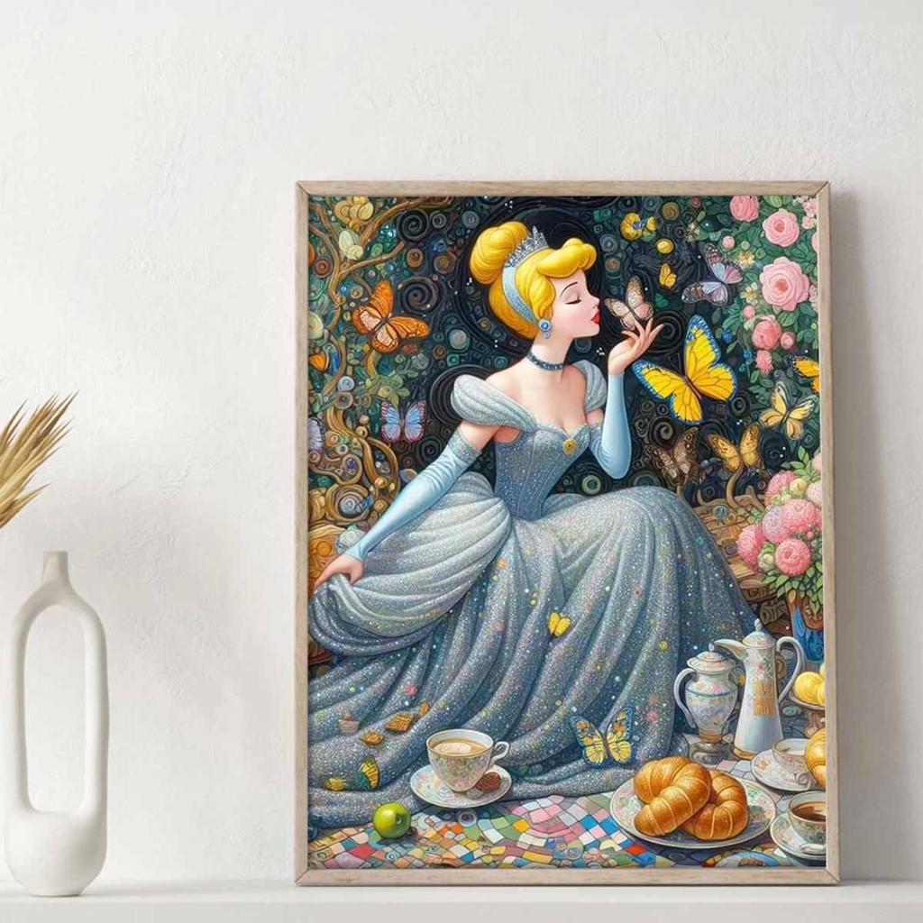 Full Round Diamond Painting Butterfly and Princess Art Rhinestone Picture Mosaic DIY 5D Cross Stitch Embroidery Home Decoration