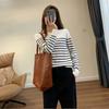 Women's Striped Knitted Sweater Spring and Autumn Long Sleeved Sweater Women's Base Shirt Sweater