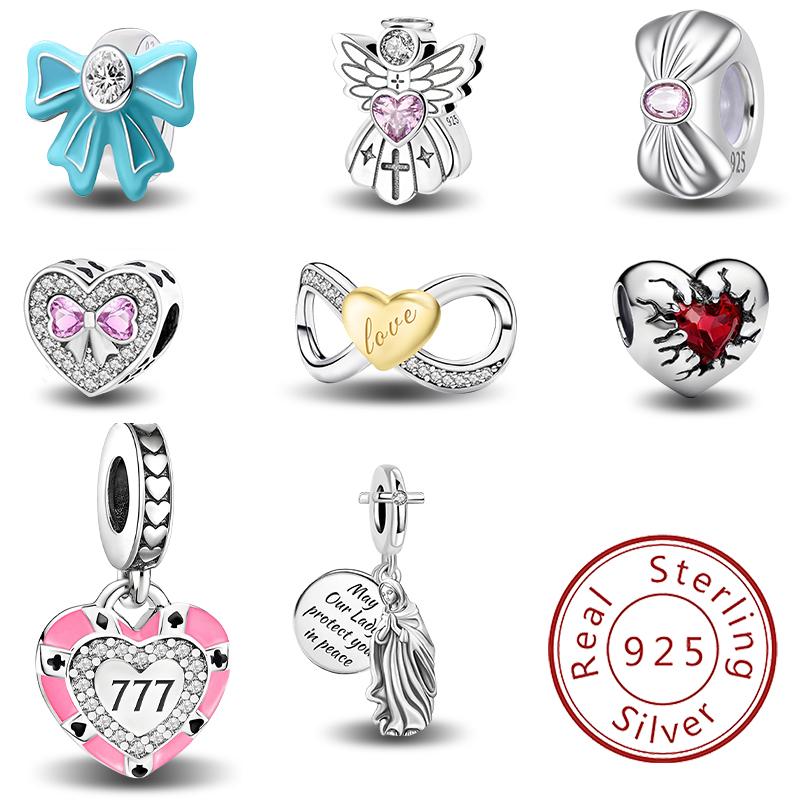 Copper Lucky 777 Love Heart Sweet Bow Series Bead Diy Bracelet Bangle Making Gift Of High Quality Fine Jewelry