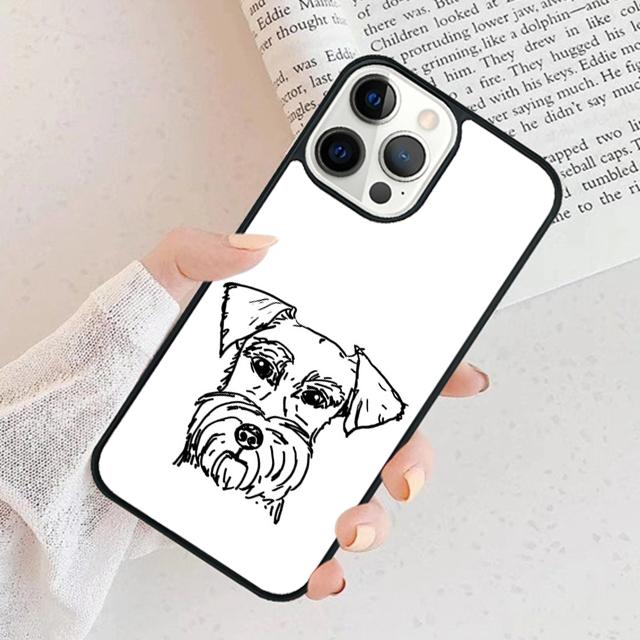 Cartoon Schnauzer Dog Phone Case Cover For iPhone 17 Air 15 16 11 13 14 Pro Max 12 Plus Max Fundas