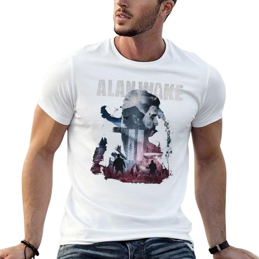 Alan Wake Horror Game T-Shirt Herren T-Shirt Luxus T-Shirt personalisierte Anime T-Shirts für Herren T-Shirt