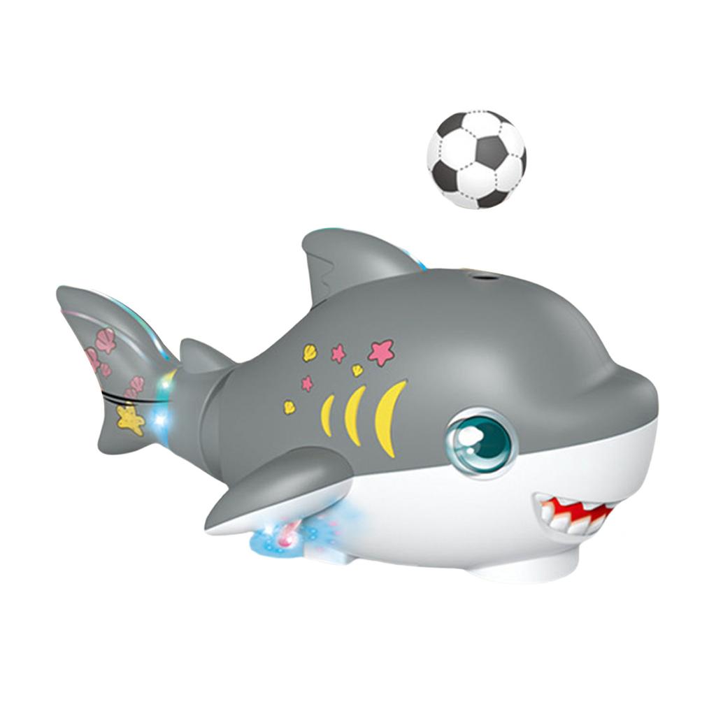 Fun Blowing Ball Swinging Shark Toy for Baby Sensory Development and Encouraging Crawling with Music Light Creative Gift