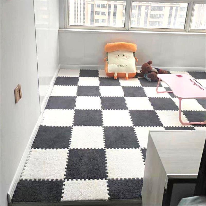 30*30cm Plush Eva Foam Spliced Thickened Floor Mat Floor Cushion Baby Crawl Mat Absorbent Dirt Resistant Jigsaw Non-slip Carpet