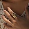 Women S Fashion Geometric Single Diamond Index Finger Copper Ring